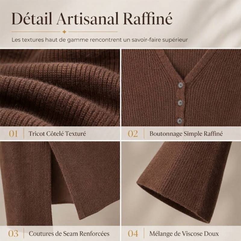 📢📢50 % DE RÉDUCTION !! ⏰& Livraison gratuite✈Cardigan long en maille à col ouvert pour femme
