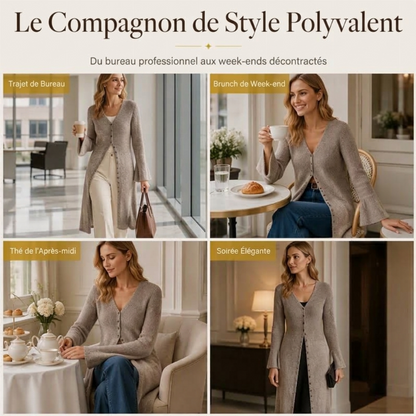 📢📢50 % DE RÉDUCTION !! ⏰& Livraison gratuite✈Cardigan long en maille à col ouvert pour femme