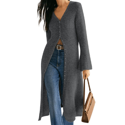 📢📢50 % DE RÉDUCTION !! ⏰& Livraison gratuite✈Cardigan long en maille à col ouvert pour femme