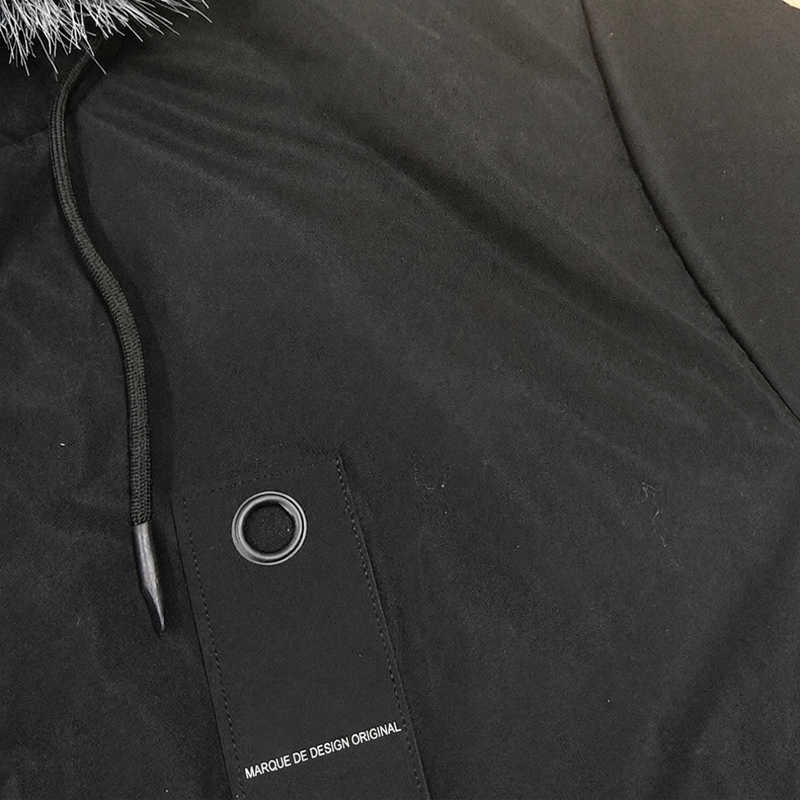 Parka mi-longue thermique à capuche et coupe-vent pour homme