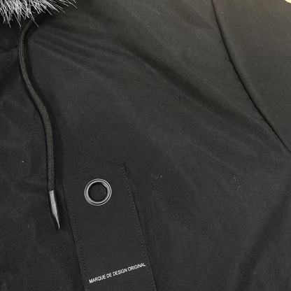 Parka mi-longue thermique à capuche et coupe-vent pour homme