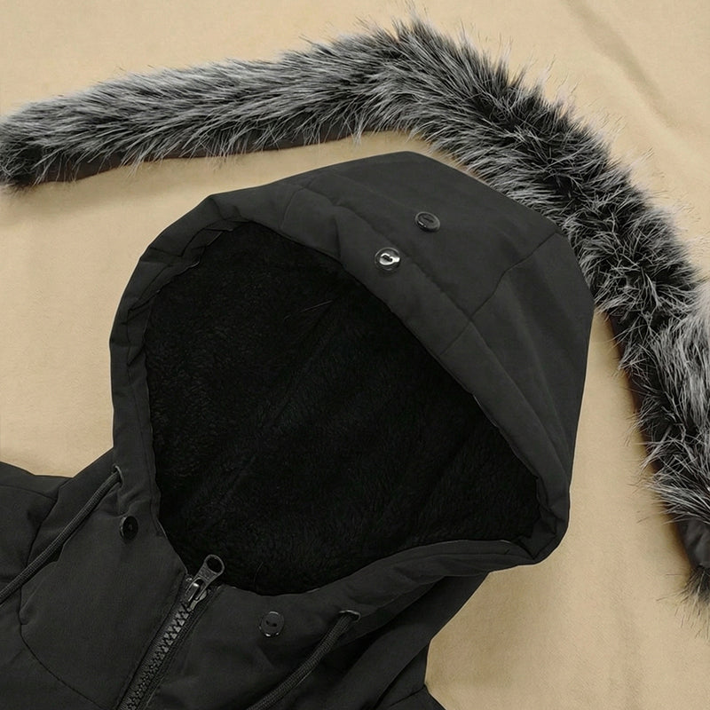 Parka mi-longue thermique à capuche et coupe-vent pour homme