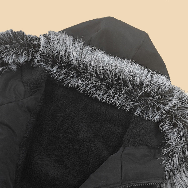 Parka mi-longue thermique à capuche et coupe-vent pour homme