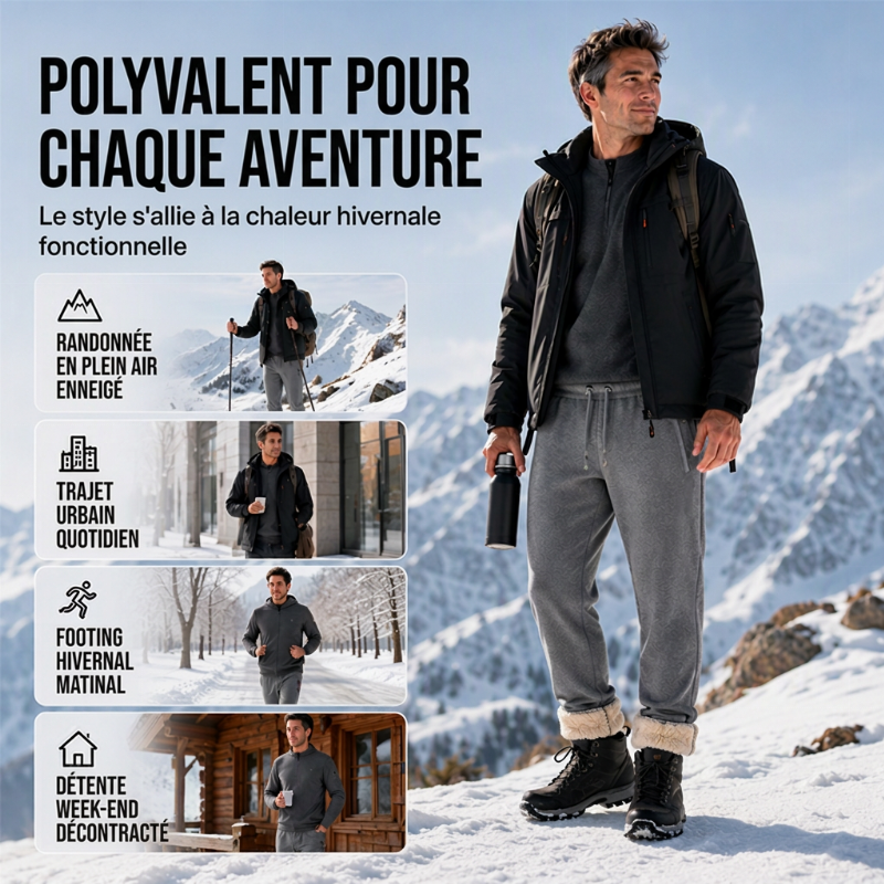 Pantalon de survêtement chaud d'hiver pour homme