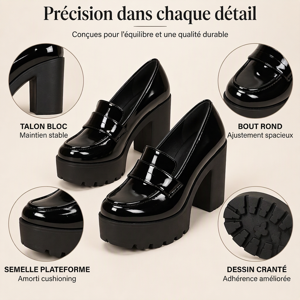Mocassins à plateforme et talon block pour femmes