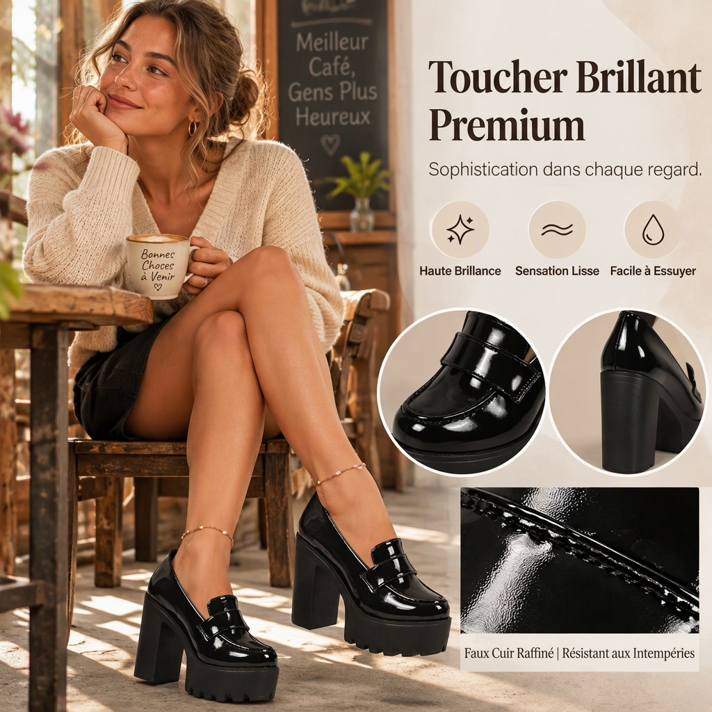 Mocassins à plateforme et talon block pour femmes