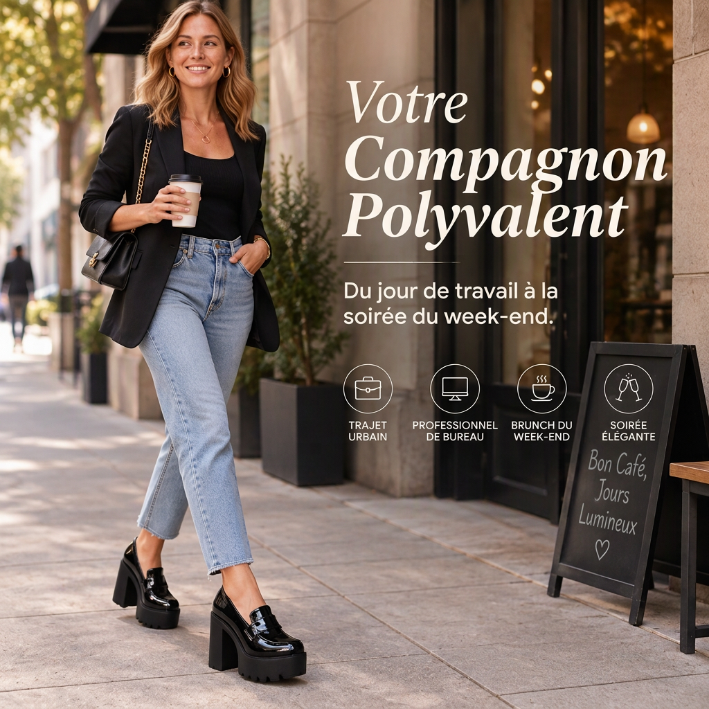 Mocassins à plateforme et talon block pour femmes
