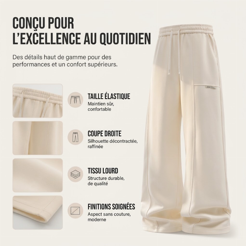 Pantalon de sport ample et décontracté pour homme à jambe large