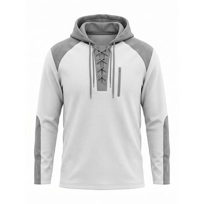 Sweat à capuche décontracté en maille color-block pour homme