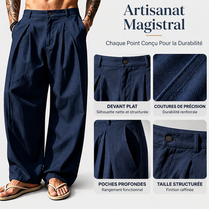 Pantalon décontracté respirant à jambe large pour homme