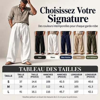 Pantalon décontracté respirant à jambe large pour homme