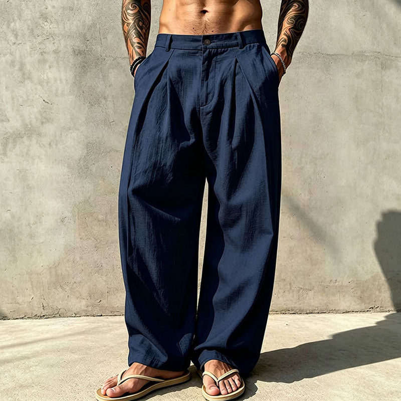 Pantalon décontracté respirant à jambe large pour homme