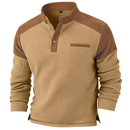 Sweat à col montant en maille gaufrée pour homme