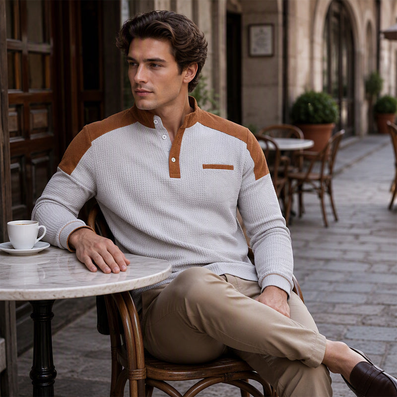 Sweat à col montant en maille gaufrée pour homme