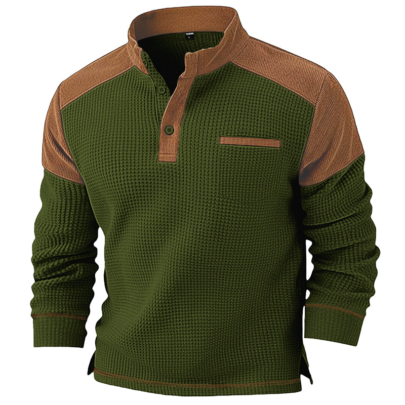 Sweat à col montant en maille gaufrée pour homme
