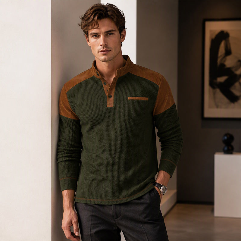Sweat à col montant en maille gaufrée pour homme