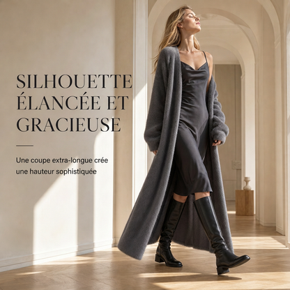 🔥 50% de réduction 🔥Cardigan long en fausse fourrure de vison pour femme, manteau en tricot oversize et duveteux pour l'automne et l'hiver