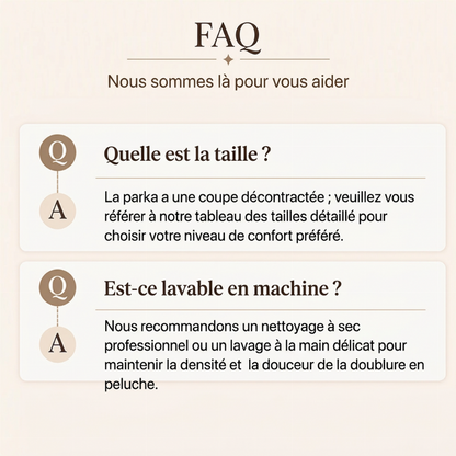 Parka mi-longue doublée en peluche pour femme