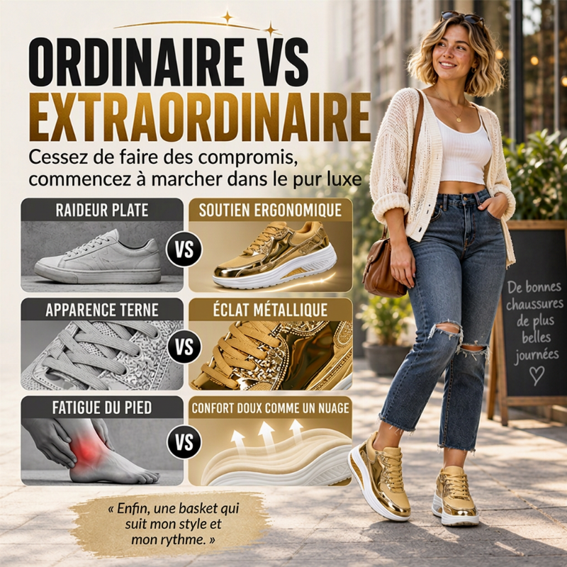 Baskets Femme à Semelle Plateforme Rocker Brillante