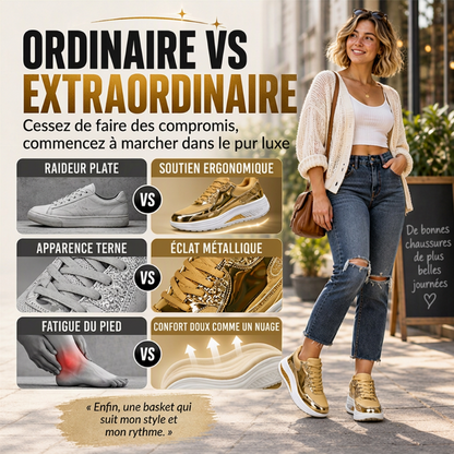 Baskets Femme à Semelle Plateforme Rocker Brillante
