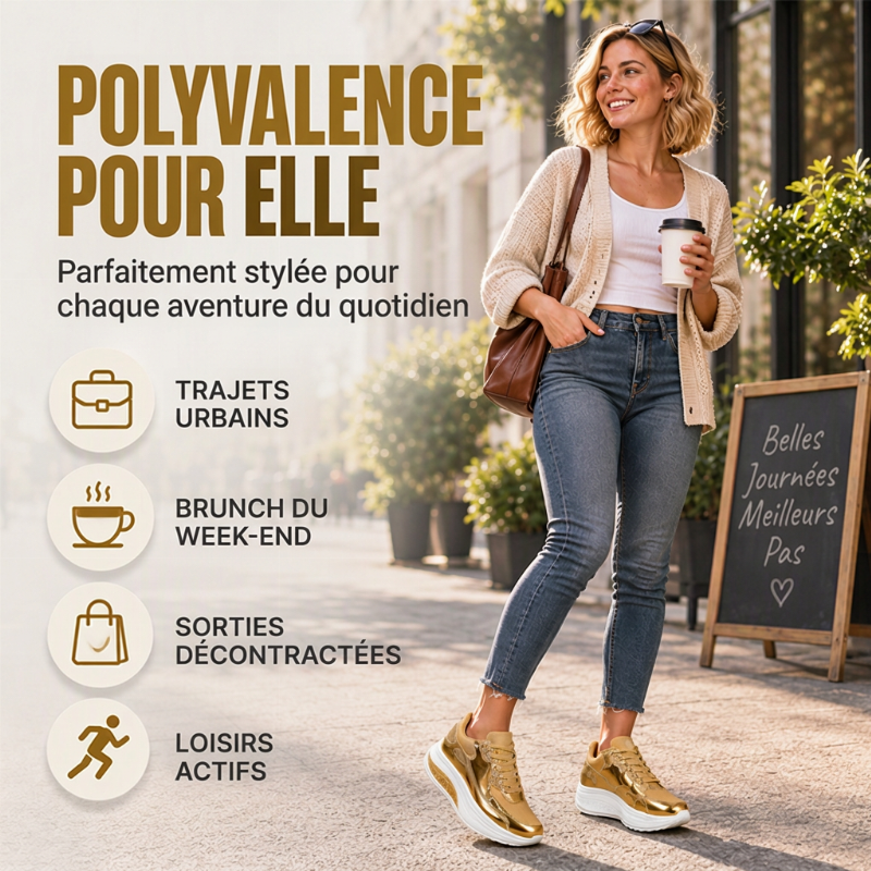 Baskets Femme à Semelle Plateforme Rocker Brillante