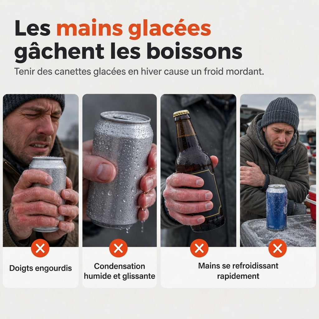 Mitain en tricot pour bière, gant de boisson pour tenir les bouteilles et canettes de bière