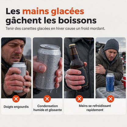 Mitain en tricot pour bière, gant de boisson pour tenir les bouteilles et canettes de bière