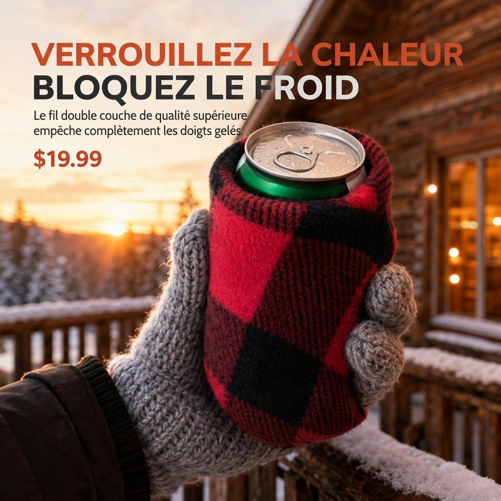 Mitain en tricot pour bière, gant de boisson pour tenir les bouteilles et canettes de bière