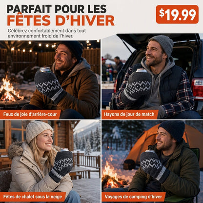 Mitain en tricot pour bière, gant de boisson pour tenir les bouteilles et canettes de bière
