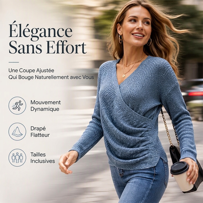 👜 -50 % sur toute la mode femme ! ✨Pull en maille crocolé à col en V pour femme