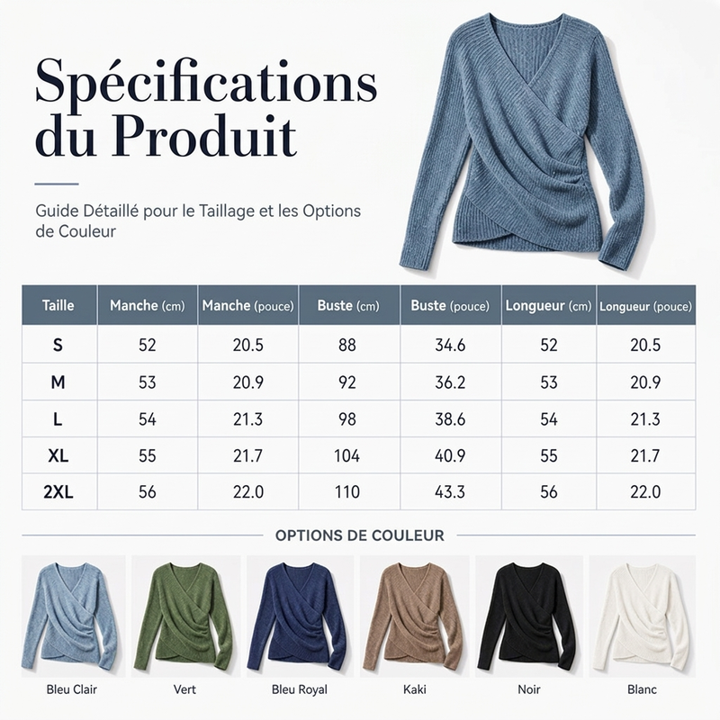 👜 -50 % sur toute la mode femme ! ✨Pull en maille crocolé à col en V pour femme