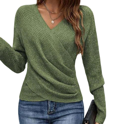 👜 -50 % sur toute la mode femme ! ✨Pull en maille crocolé à col en V pour femme
