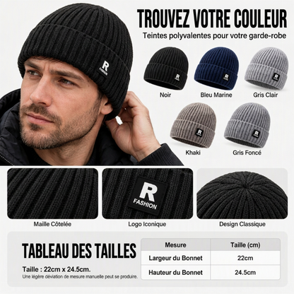 Bonnet chaud en maille slouchy pour homme