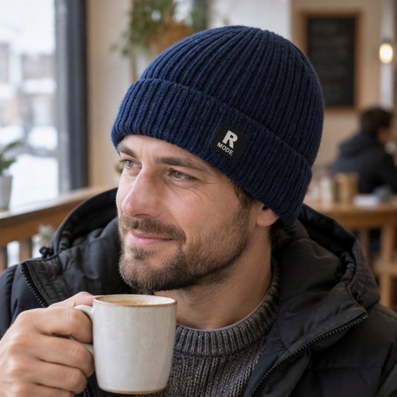 Bonnet chaud en maille slouchy pour homme