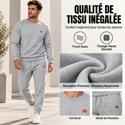 Ensemble de sport décontracté pour hommes en jacquard texturé