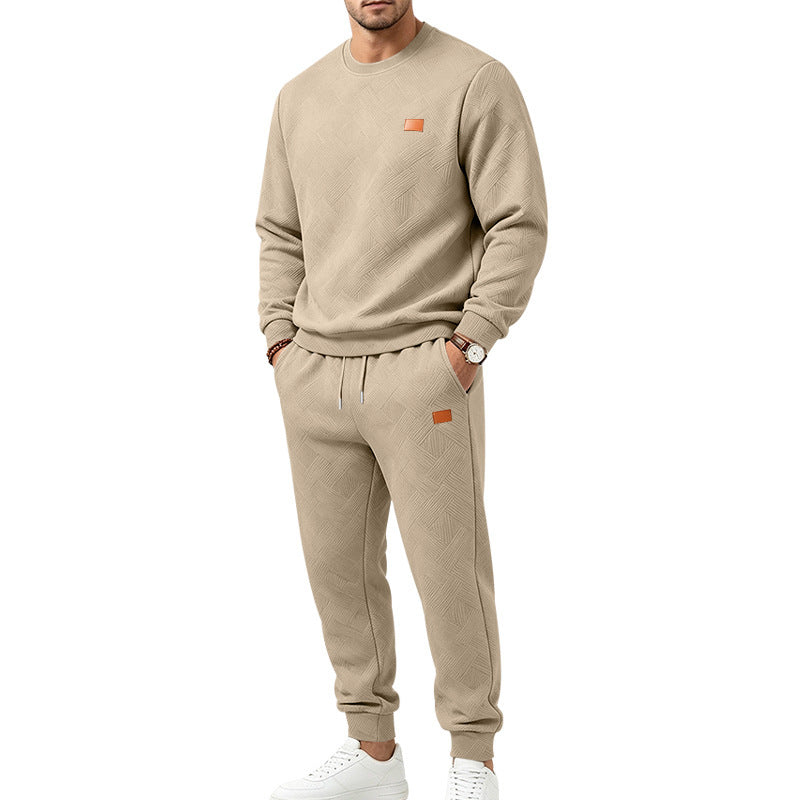 Ensemble de sport décontracté pour hommes en jacquard texturé