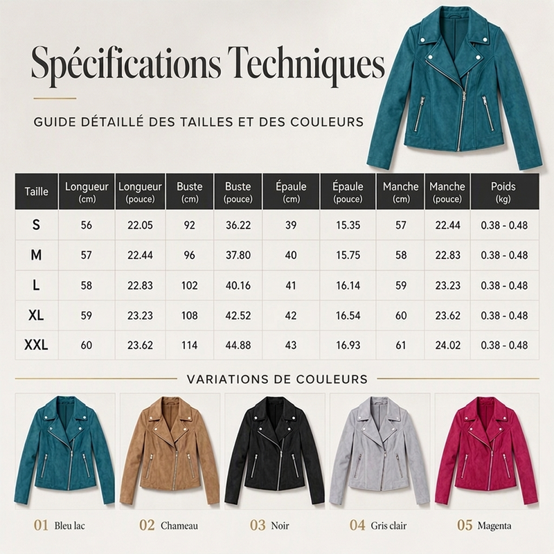 👜 -50 % sur toute la mode femme ! ✨Veste décontractée pour femme, ajustée, avec col rabattu
