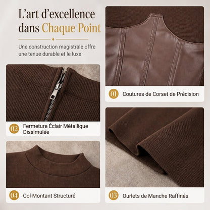 Robe pull mouchetée à manches longues et col rond pour femme, coupe slim moulante