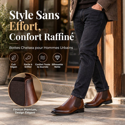 Bottines Chelsea en cuir PU pour hommes