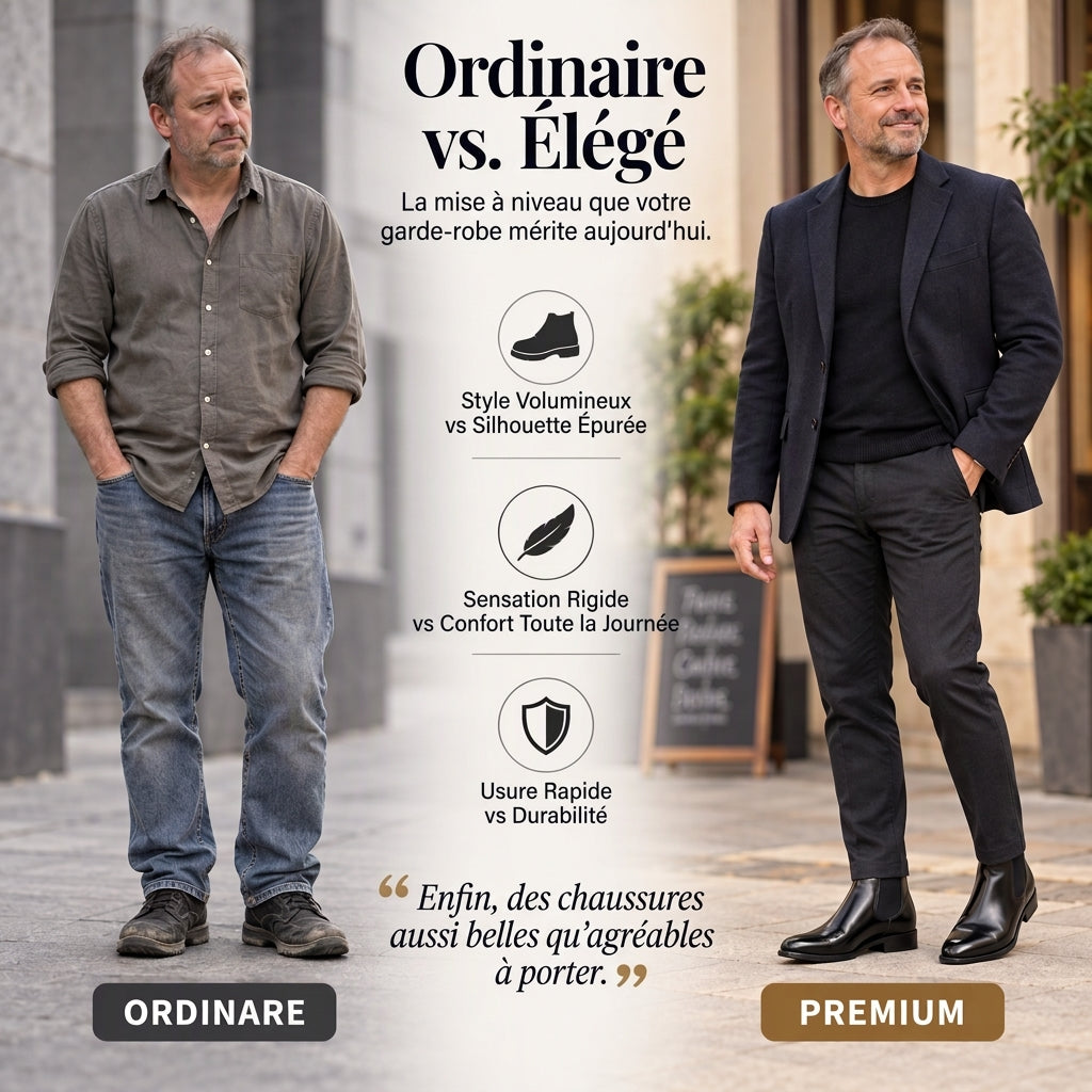 Bottines Chelsea en cuir PU pour hommes