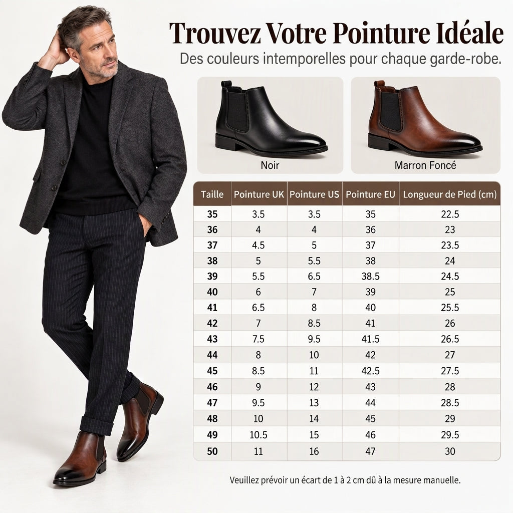 Bottines Chelsea en cuir PU pour hommes