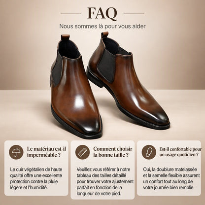 Bottines Chelsea en cuir PU pour hommes