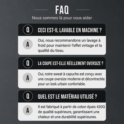 Sweat à capuche oversize unisexe à délavage acide, style décontracté