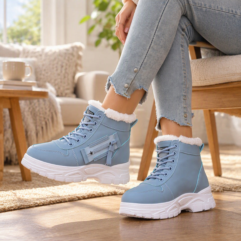 Bottines d'hiver chaudes pour femmes, doublure en peluche