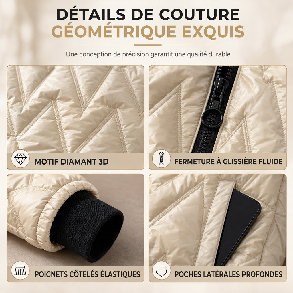 Manteau d'automne-hiver en coton à capuche, coupe ample, patchwork, manches longues pour femmes