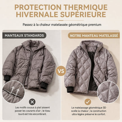 Manteau d'automne-hiver en coton à capuche, coupe ample, patchwork, manches longues pour femmes