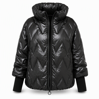 Manteau d'automne-hiver en coton à capuche, coupe ample, patchwork, manches longues pour femmes