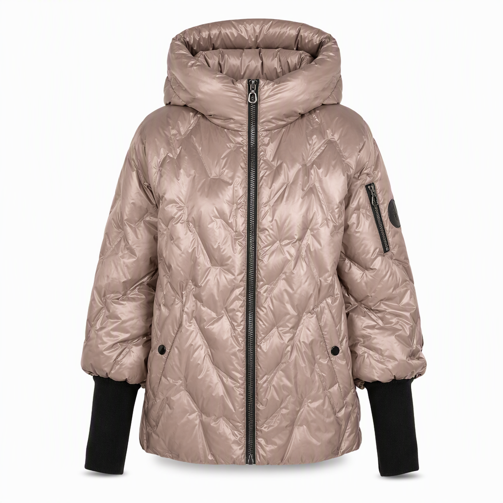Manteau d'automne-hiver en coton à capuche, coupe ample, patchwork, manches longues pour femmes