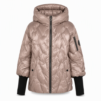 Manteau d'automne-hiver en coton à capuche, coupe ample, patchwork, manches longues pour femmes