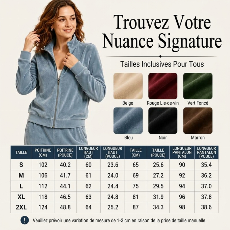 Ensemble blouson zippé et pantalon en similicuir daim pour femme